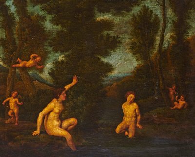Salmacis en Hermafrodiet door Francesco Albani